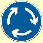 Which sign means turn left ahead?