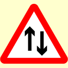 Which sign means you have priority over oncoming vehicles?