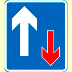 1. Which sign means you have priority over oncoming vehicles?