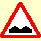 29. Which of these signs means 'uneven road'?