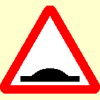 20. Which of these signs means 'uneven road'?